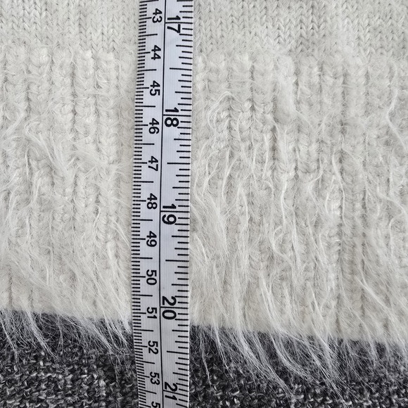 LOFT Fuzzy Mock Neck Long Sleeve Sweater White XXS Preppy Minimalist - Picture 6 of 8